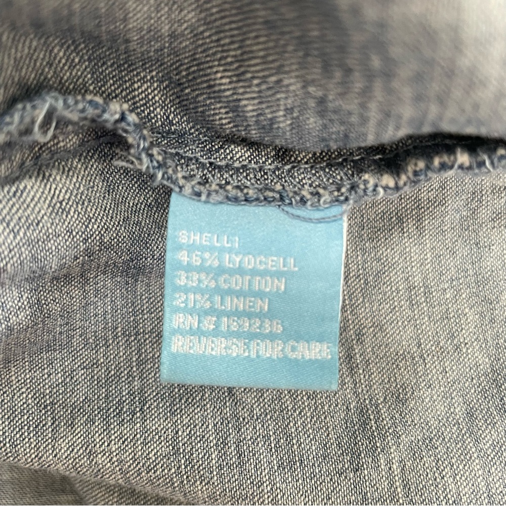 J. McLaughlin Laramie Chambray Linen Blend Blouse - Picture 12 of 13